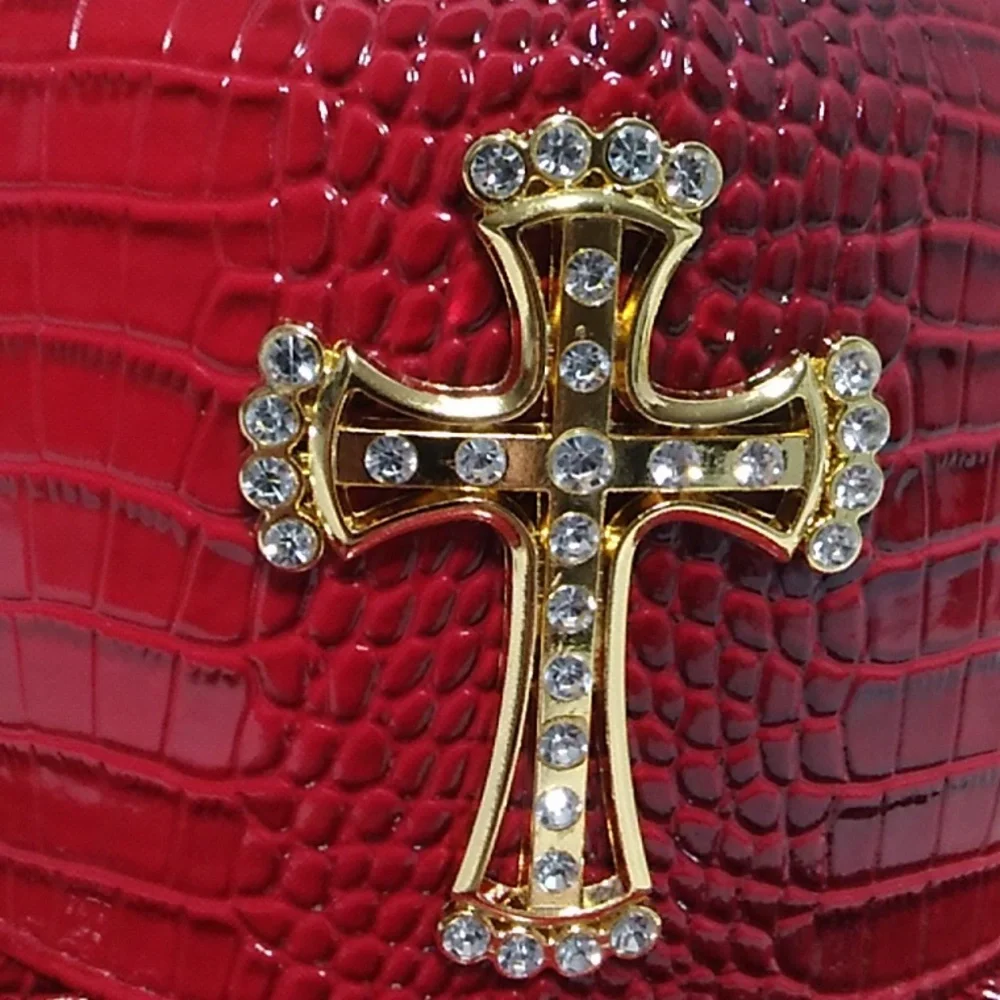 Beautiful Bling Cross Snap Back Hat Small Flaw Inside